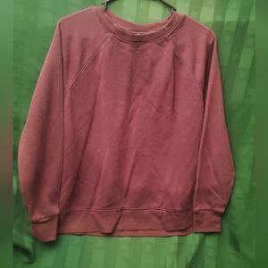 Large Burgundy Long Sleeve Crew Neck Sweater